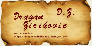 Dragan Ziriković vizit kartica